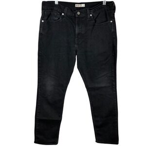 Levi Strauss Signature Mens Slim Black Denim Jeans 36x30